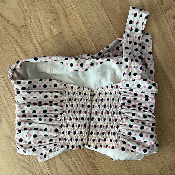 Anthropologie Maeve Bow-Tie One-Shoulder Tank Night Out Party Polka Dots Sz 18W - Picture 6 of 12